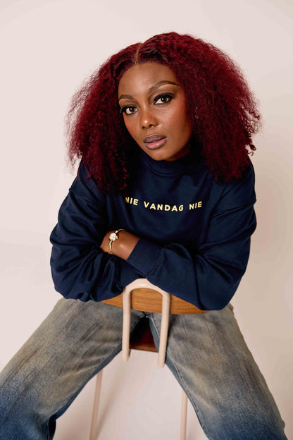 NIE VANDAG NIE CREWNECK - NAVY