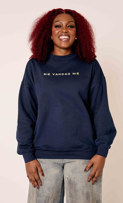 NIE VANDAG NIE CREWNECK - NAVY