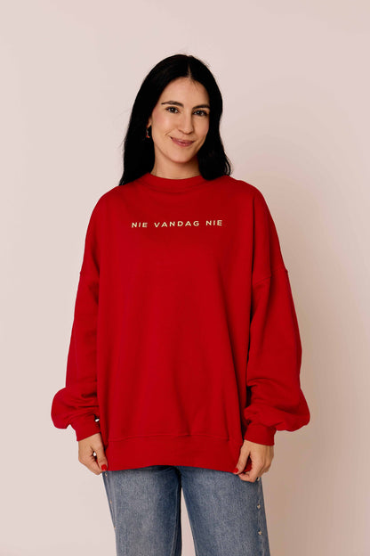 NIE VANDAG NIE CREWNECK - RED