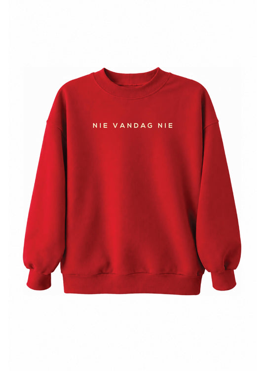 NIE VANDAG NIE CREWNECK - RED