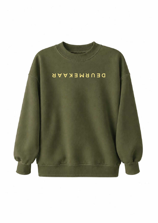 DEURMEKAAR CREWNECK - OLIVE