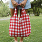 MEVROU AND CO LOGO RED PICNIC CHECK SHOPPER